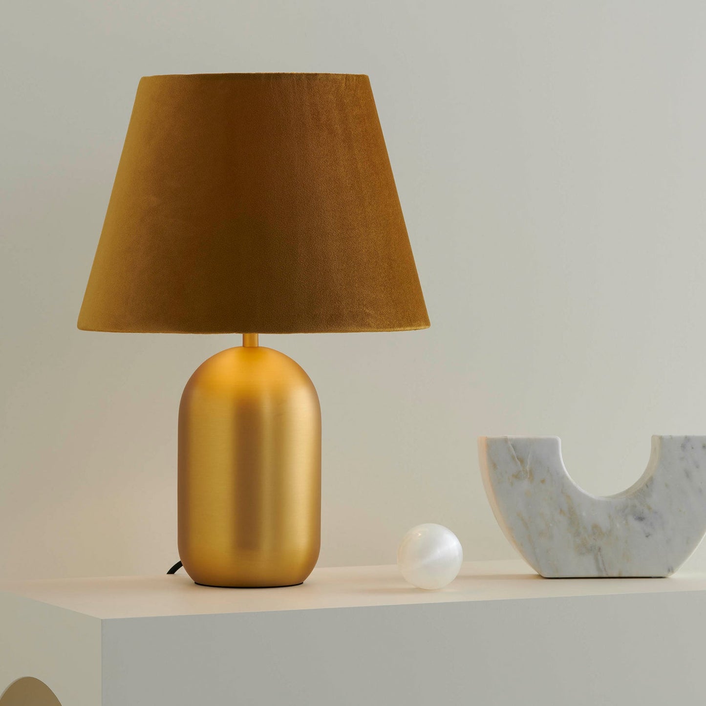 Misty Gold Velvet Shade Table Lamp